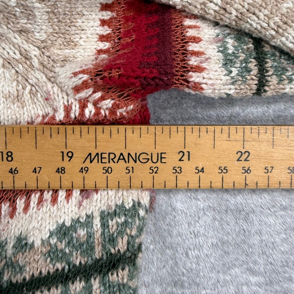 Northern Reflections Sweater Womens Medium Cream Striped Fair Isle Knit Fall - Picture 9 of 9